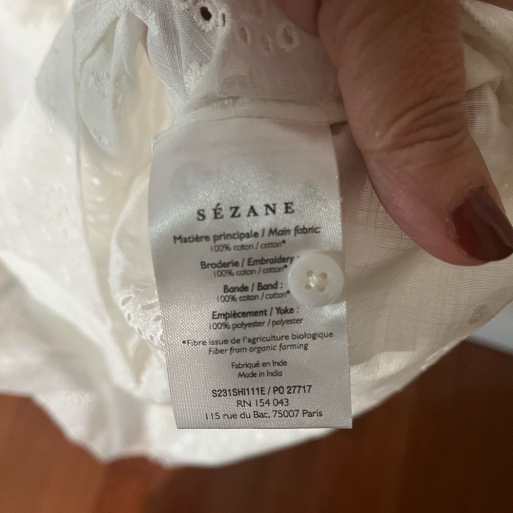 Sezane White Eyelet Ruffle Blouse - Picture 4 of 7